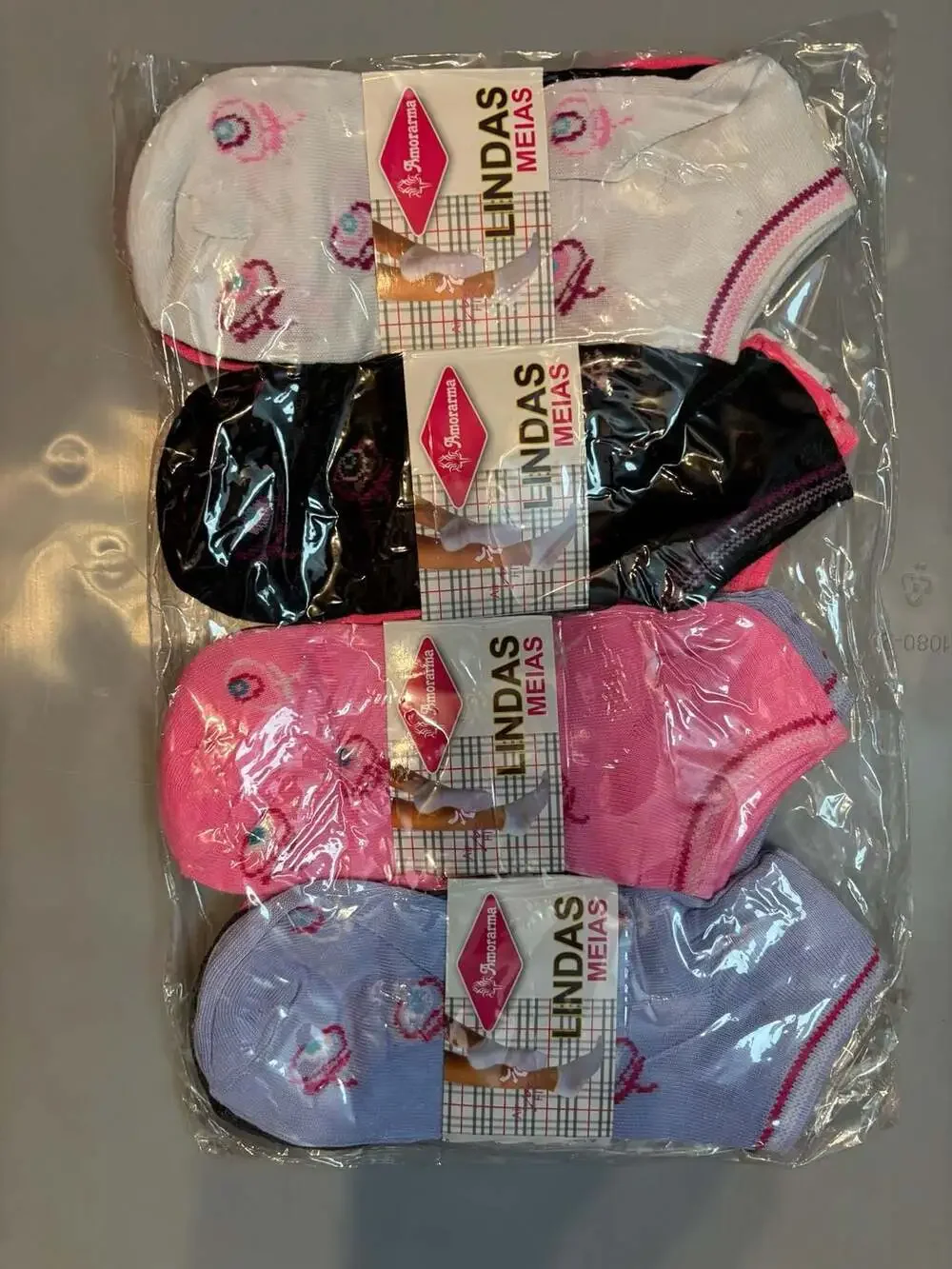 Amorarma Lindas Meias Women's No-Show Liner Socks 3-Pair Pack